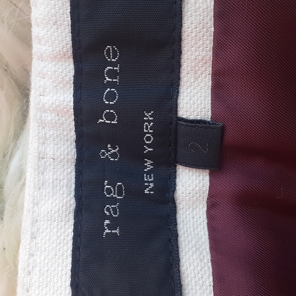 Rag & Bone New York cotton Wine Leather Mini Skirt sz 2 Zip Up Motto Racer W 28" - Picture 6 of 9